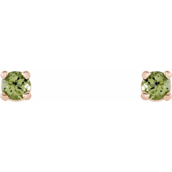 14K Rose 2.5 mm Natural Peridot Stud Earrings Cheap