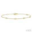 1 4 Ctw Baguette Diamond Station Bracelet in 10K Yellow Gold Hot on Sale