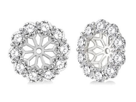 1 1 2 Ctw Round Cut Diamond Earring Jacket in 14K White Gold on Sale