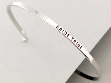 Bride Tribe  Dainty Bangle Bracelet-Silver For Cheap