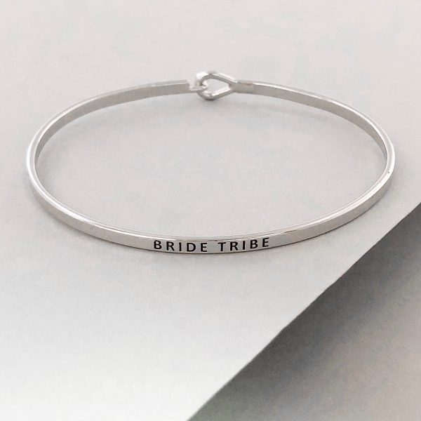 Bride Tribe  Dainty Bangle Bracelet-Silver For Cheap